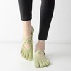 New Women Anti Slip Pilates Socks Five Toe Silicone Non-Slip Yoga Sock Bandage Ballet Dance Ladies Fitness Sports Cotton Sock 5