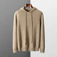 MVLYFLRT Men's One-piece ready-to-wear Hoodie 100% Merino Wool Knitted Sweatshirt Autumn Winter Casual Large Top Long Sleeved 1
