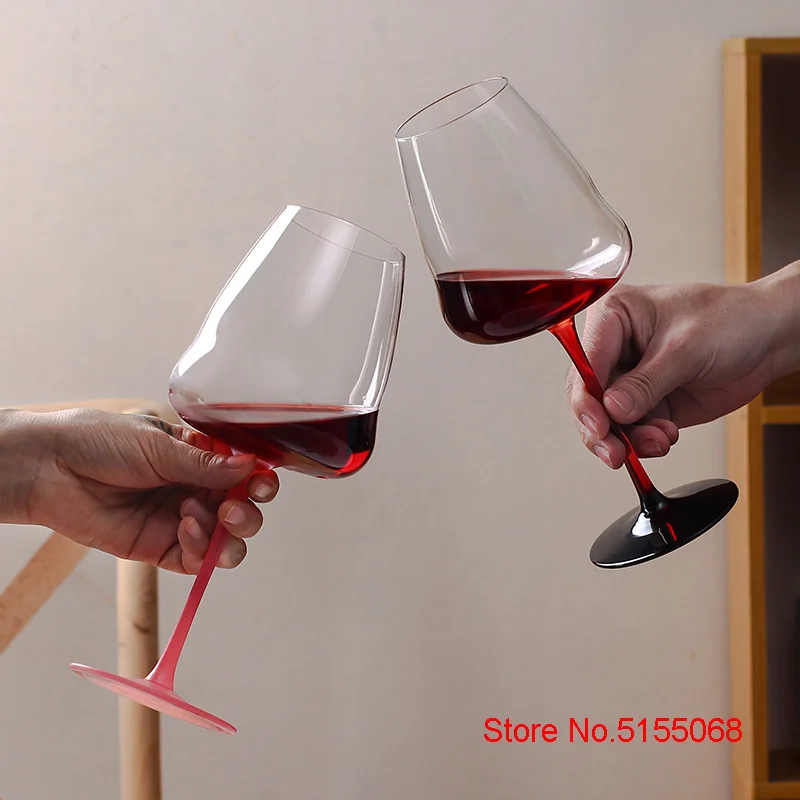 2 Pcs Clear Crystal Wine Goblet Wedding Party Stemware Drinking Glass Big  Belly Small Mouth Burgundy Cup Sherry Champagne Flute