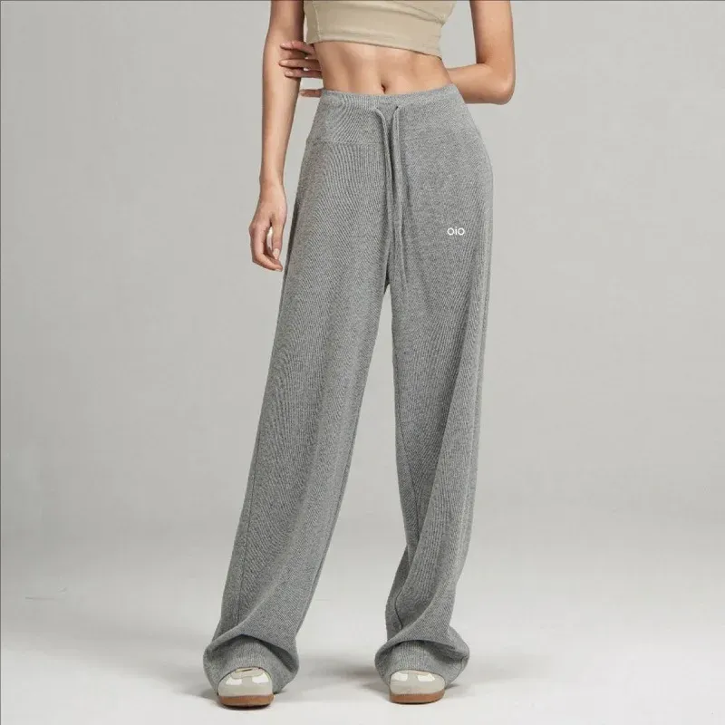 Gray Casual Loose Fashionable American Style Sport Pants High Waist Wide Leg Spring Autumn Trendy Workwear Loose Fit Sweatpants
