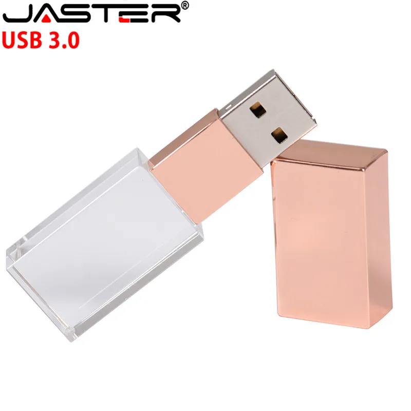 JASTER 새 크리스탈 USB 플래시 펜 드라이브 맞춤형 로고 Cle USB 3.0 4GB 16GB 32GB 64GB 웨딩 선물 펜드라이브 (10개 이상 주문 시 무료 로고 제공)