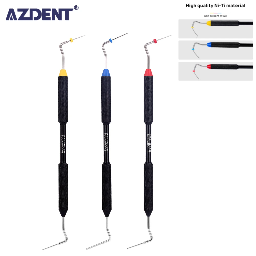 AZDENT Dental Endo Hand Plugger Fill Instrument NITI Tip 0 1 2