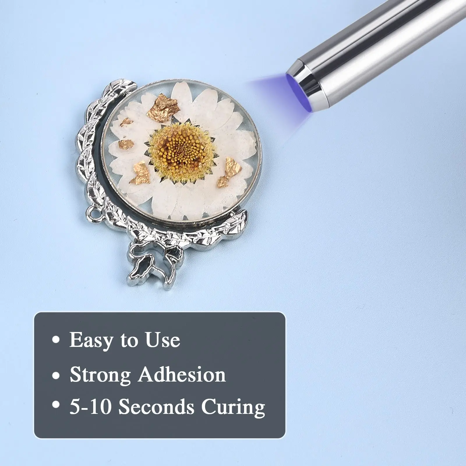 금속 유리 UV 접착 및 용접 접착제 키트, DIY 쥬얼리 제작 액세서리, 금속 유리 접착 UV 접착제 세트, 25g, 50g