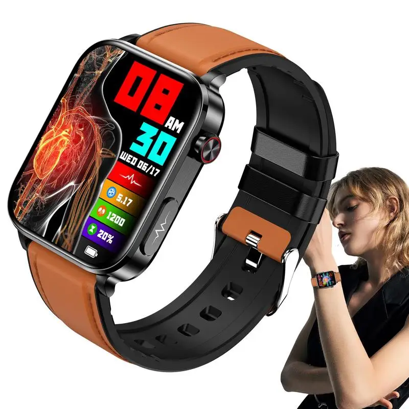 

1.96inch HD Non-invasive Smartwatch Global Version Blood Oxygen Heart Rate Monitor Waterproof Wireless Men Women Smart Watch