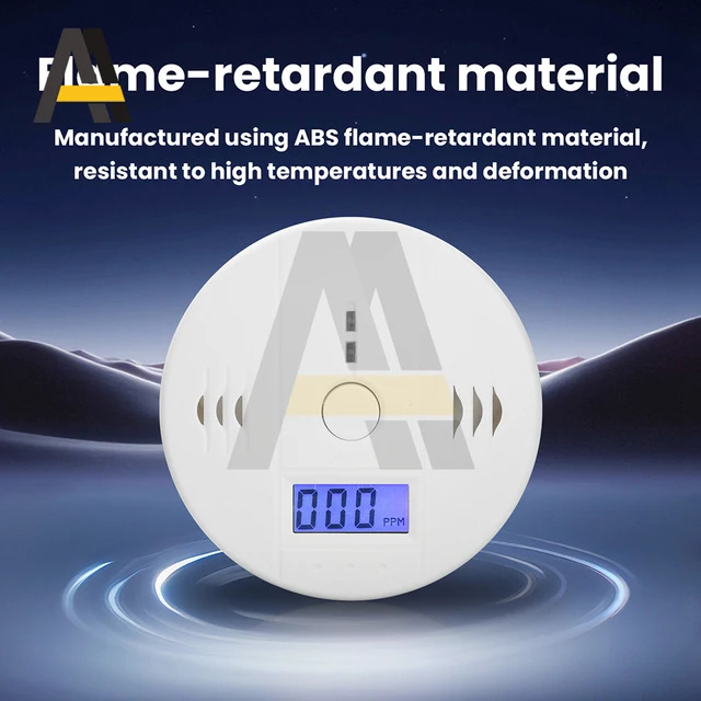 เครื่องตรวจจับควันและคาร์บอนมอนอกไซด์พร้อมจอ LCD และเซ็นเซอร์ CO พร้อมไซเรนในตัว 85dB เครื่องตรวจจับเตือนภัยการเป็นพิษแบบอิสระ 1