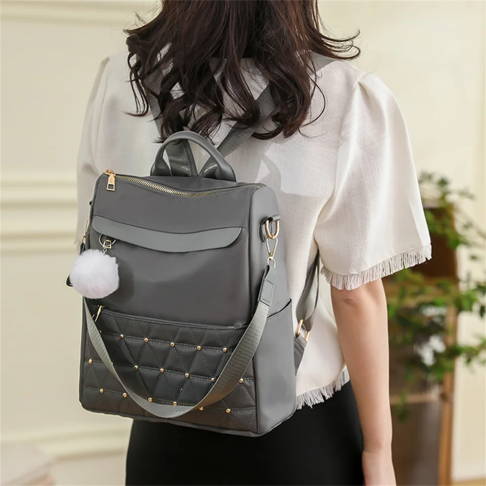 Women's Travel Backpack Nylon Waterproof Lightweight Shoulder Bag Outdoor Casual Schoolbags Teenager Female Backpack