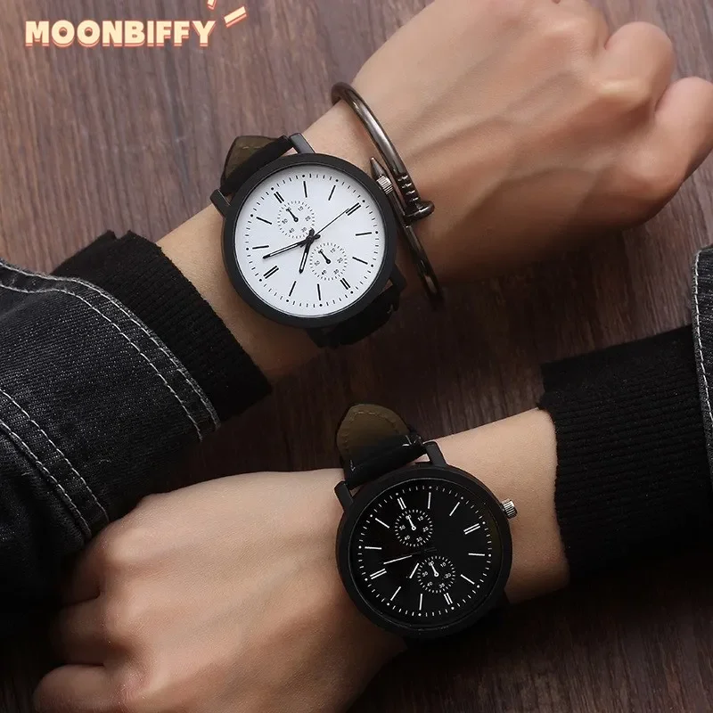 

1pc Romantic Big Dial Watch Leather Band Watch Fashion Cute Wristwatch Women Men Clock Quartz Watches Women relogio masculino