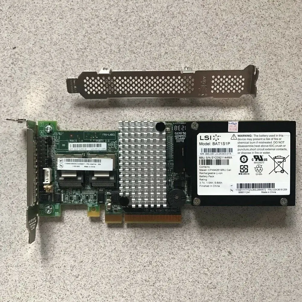 Tarjeta Controladora RAID LSI 9260-8i - 8 Puertos SAS/SATA, 512 MB, PCI-E 6Gb/s
