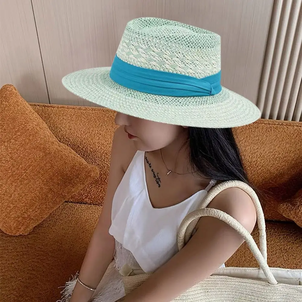 

Stylish Korean Summer Straw Hat Women Sun Hats Sun Protection Beach Cap Panama Lady Casual Sun Hats Bucket Hat