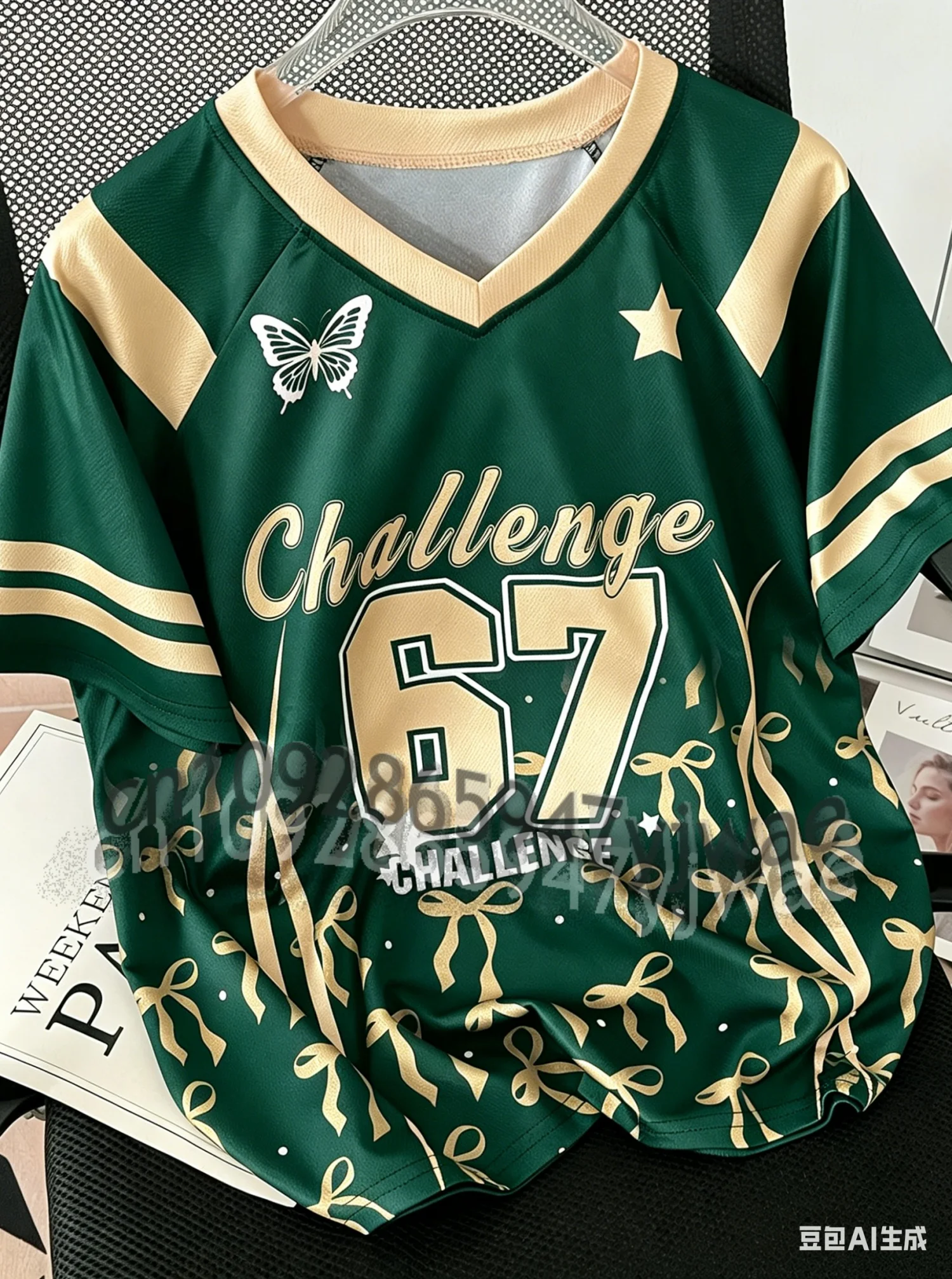 2026 Women Girls Challenge 67 Sports Team Uniform Short Sleeve T-Shirt Graphic Tee Baseball Jerseys Stripe Plus Size T -Shirt 2