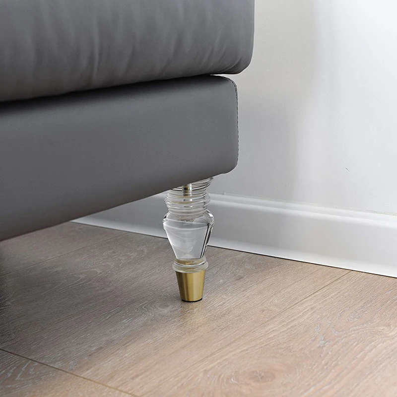 5.9 인치 아크릴 투명 가구 다리 교체 소파 피트 중앙 세기 장식 캐비닛 드레서, 홈 DIY 다리 4 개 세트