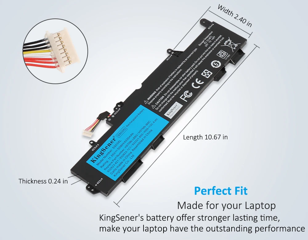 KingSener-bateria do portátil para HP EliteBook, SS03XL,
