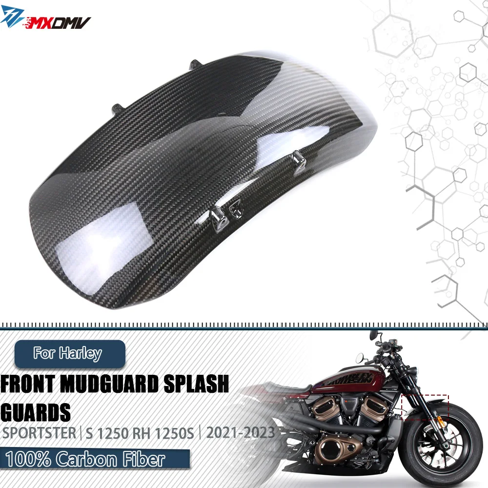 

For Harley Sportster S 1250 RH1250S 2021-2023 Motorcycle Front Fender Mudguard Carbon Fiber Cafe Racer Flap Splash Fairing Cove