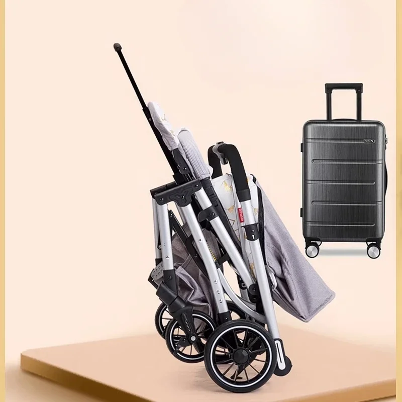 Bi-directional Lightweight Stroller, High Landscape Baby Stroller, Can Sit and Lie Down Walking Baby God Weapon