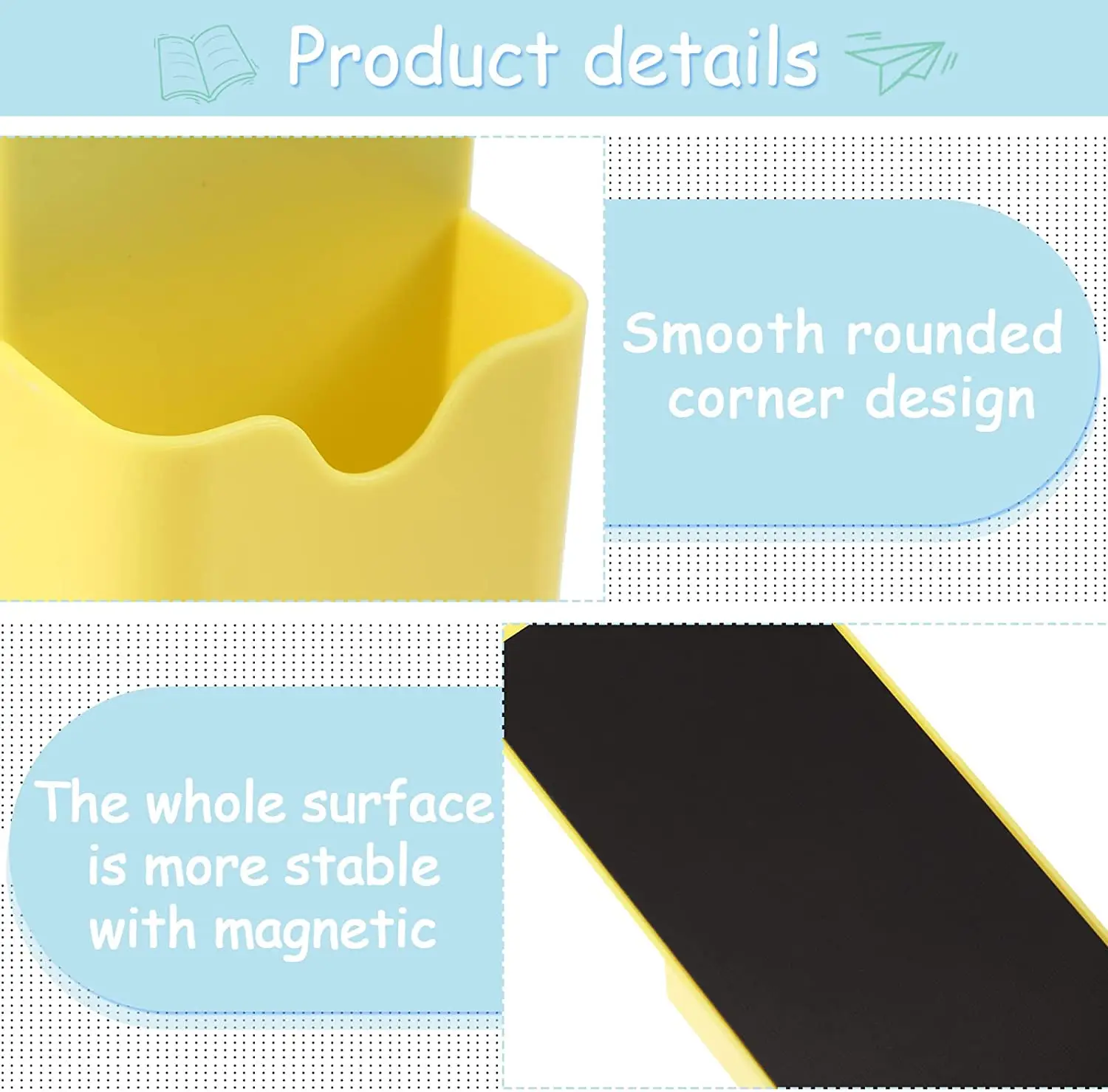 Magnet Pen Holder Dry Erase Magnetic Marker Holder Whiteboard Holders Pencil Cup Refrigerator Storage Organizer For Home School