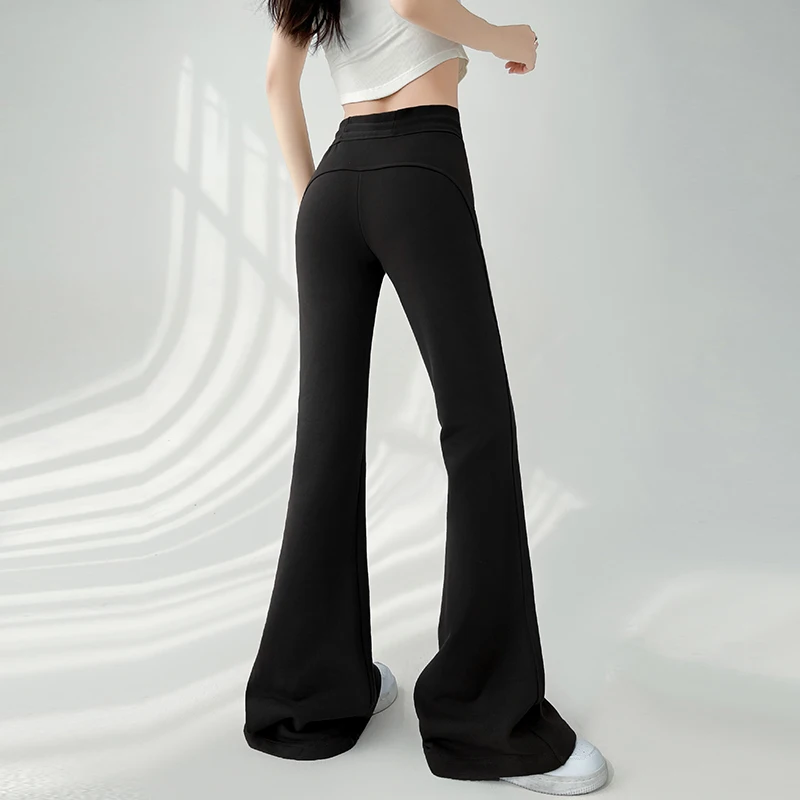 High Waist Greg Pants Flare Pants Korean Style Women Slim Fashion Casual Streetwear Skinny Sporty Trousers Y2K