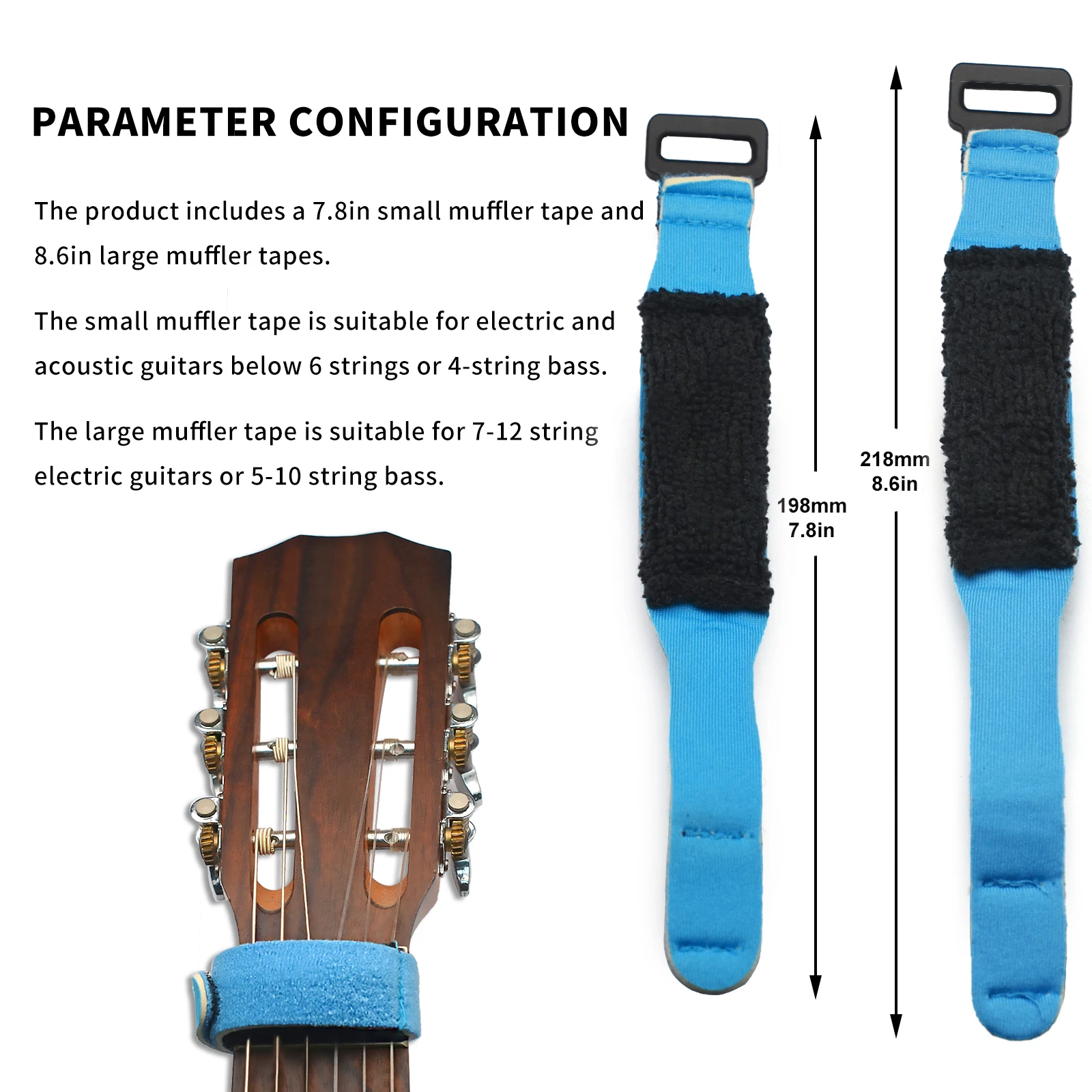 Guitar Fingerboard String Mute Strap Muter Fretboard Muting for Acoustic Classic Guitar Blue