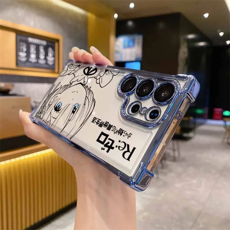 Anime Cute Rem Emilia Plating Anti-Fall Phone Case