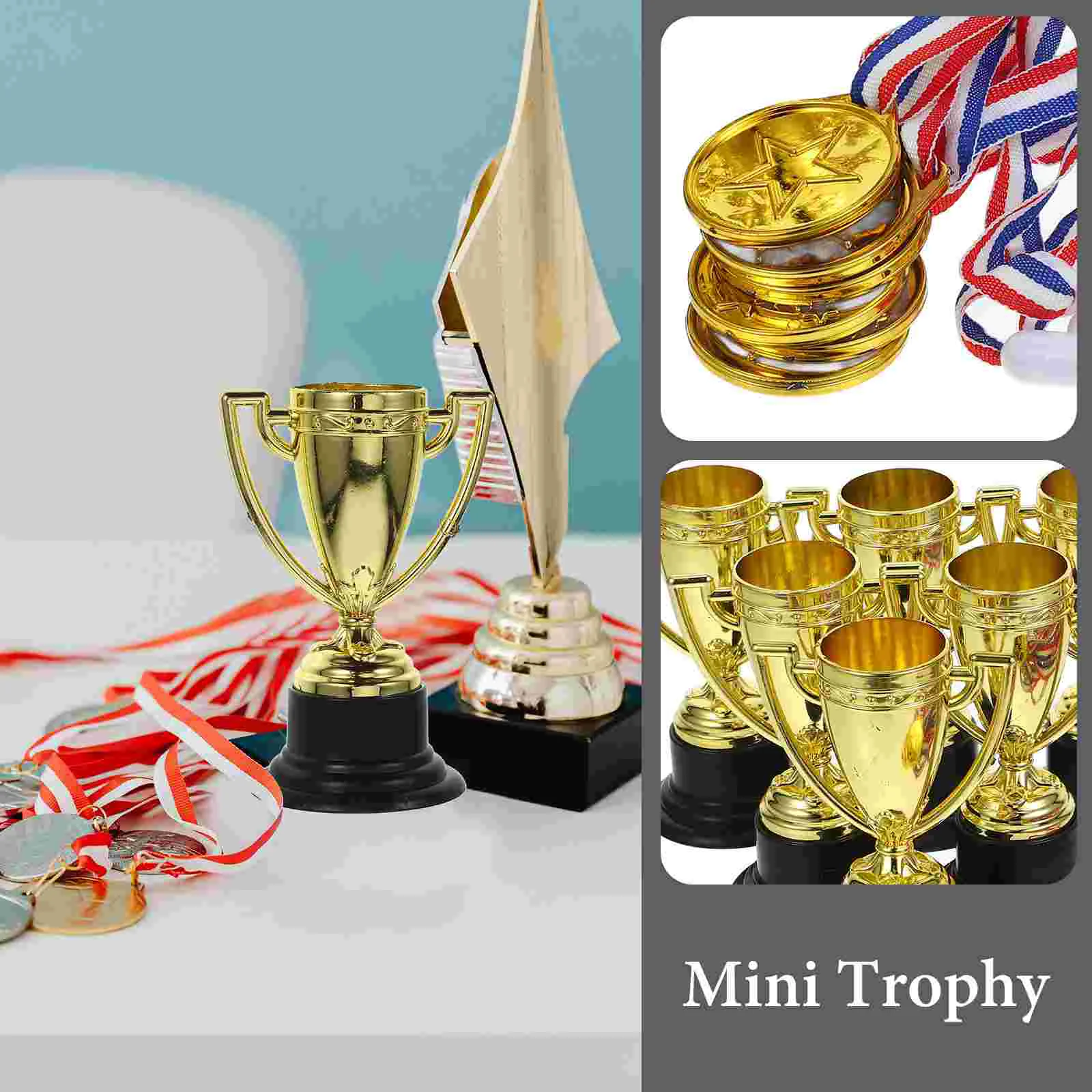 Christmas Child Stickers Children Gold Prizes Soccer Trophies Kids Awards Trophy 12 Pcs