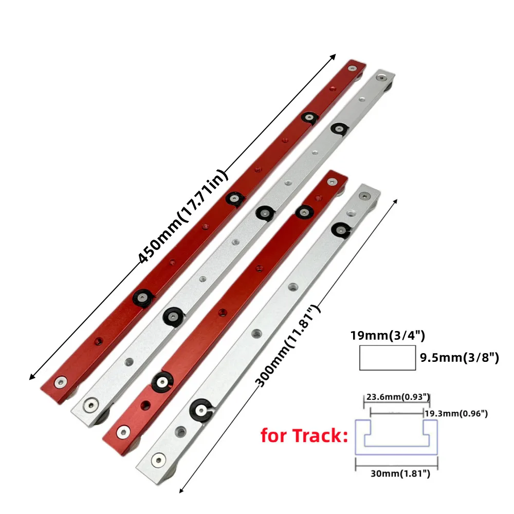 T Track Miter Bar Slider Aluminium Alloy Miter Bar Jig and Fixture Bar Slider Table Saw Gauge Rod T Slot Gauge Slider