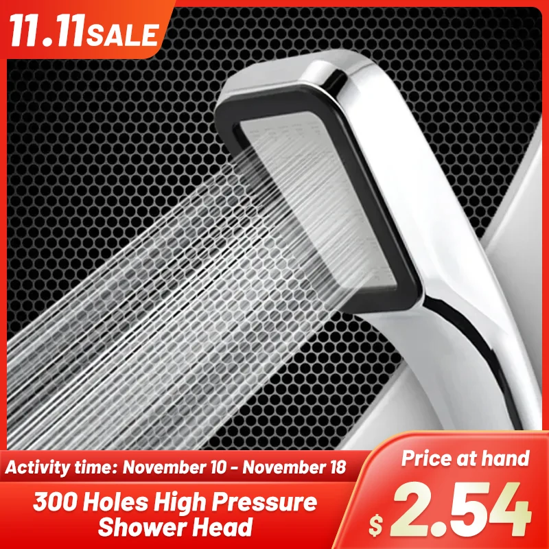 shower head ZhangJi 300 holes high pressure rainfall shower head water saving 3 color chrome black white sprayer nozzle bathroom accessories