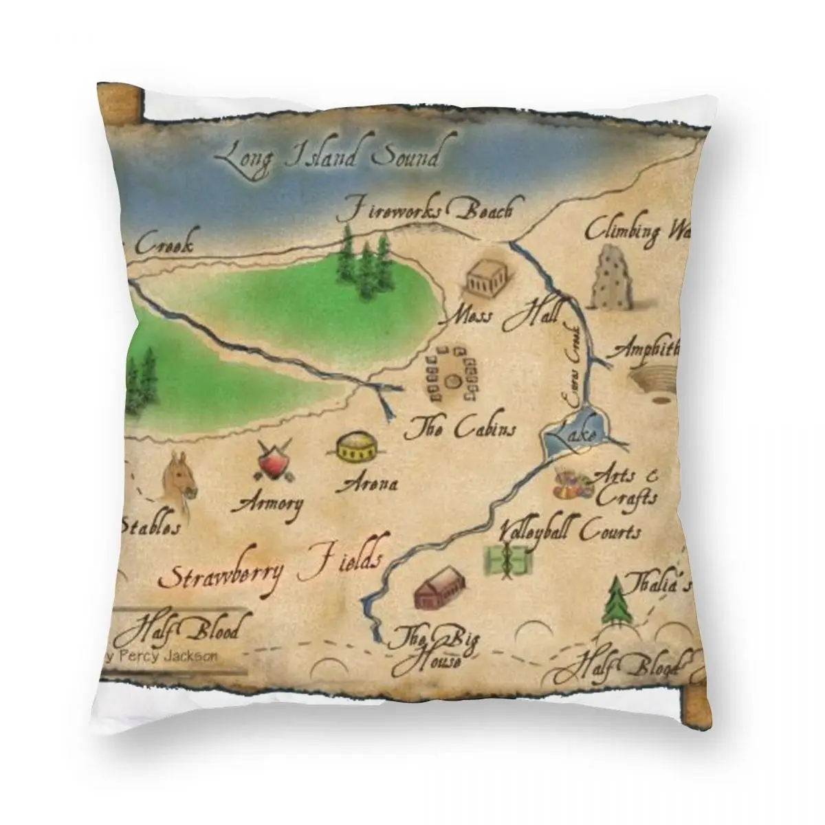 Camp Half-Blood Map Pillowcase Polyester Linen Velvet Pattern Zip Decor  Throw Pillow Case Home Cushion Cover - AliExpress