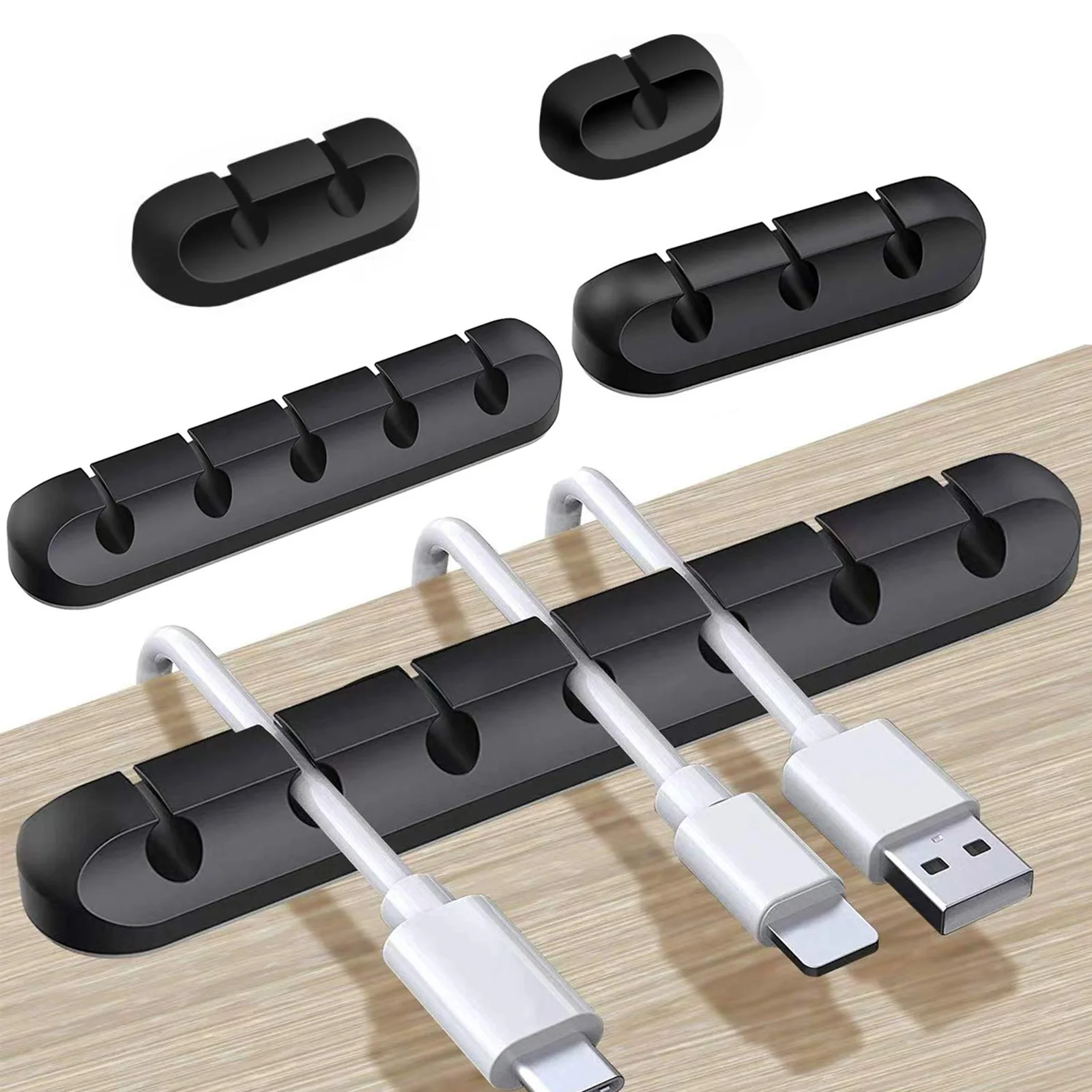 검정색 케이블 클립, 코드 정리기, 케이블 관리, 케이블 정리기, USB 케이블 홀더, 와이어 정리기, 코드 클립