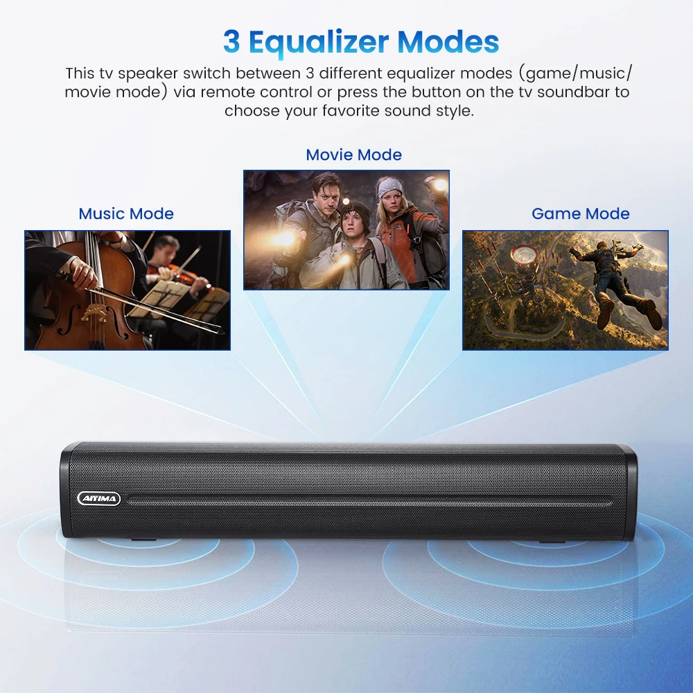 AIYIMA Hifi Music Wireless Bluetooth Speaker Bluetooth Subwoofer Soundbar TV Audio Echo Wall Computer Speaker Home Theater