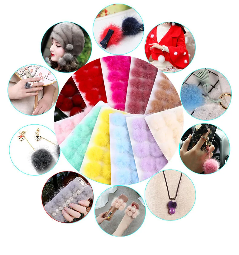 Set Of 80pcs Bulk Buy, Mink Hair Fur Pom Pom Ball, Craft, Sewing,  Accesories, Earplug, Iphone, Ipod Supply(good Quality) - Diy Craft Supplies  - AliExpress