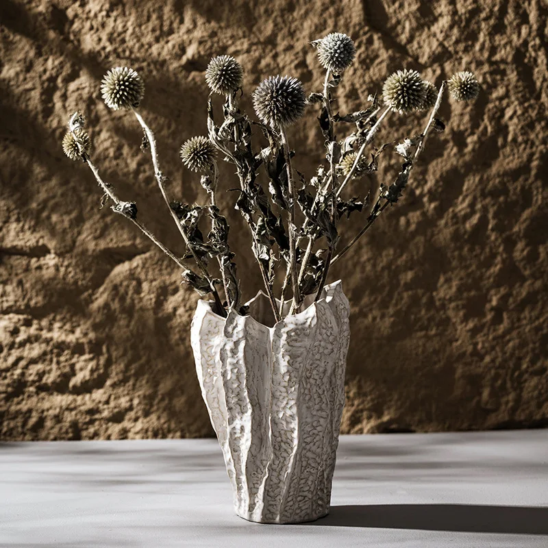 CAPIRON Nordic Irregular Ceramic Vase for Pampas Grass Home Bedroom Living Room Table Centerpiece Decoration Accessories Desk 3
