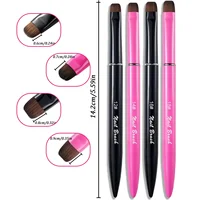 1/4pcs Brosse à ongles française 3-en-1 avec embouts multifonctionnels - Brosse fine pour nail art pour ongles en gel et acrylique, nettoyage précis 3