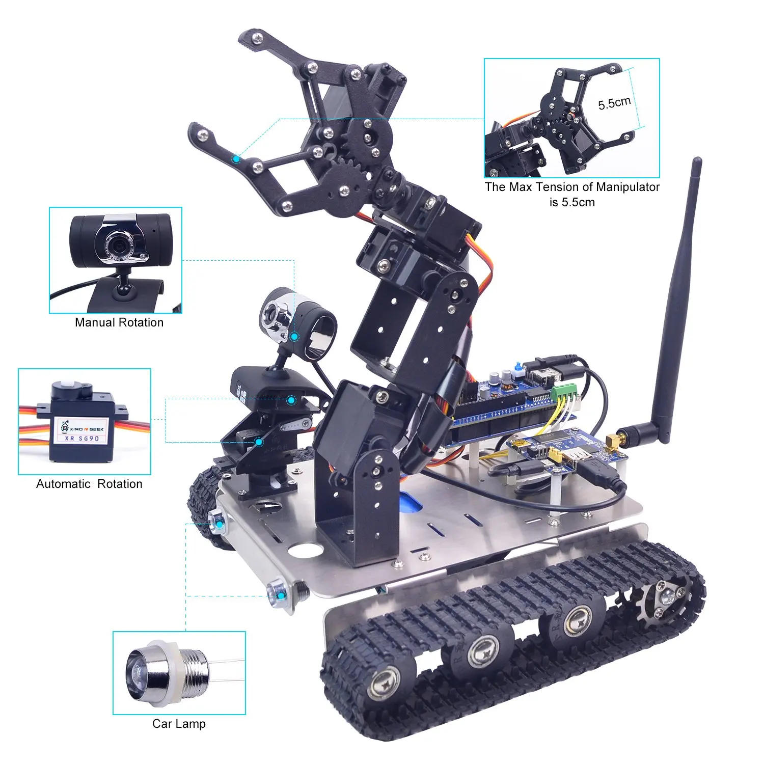

XiaoR Geek factory GFS wireless rc smart programmable Toy Car kits with AN DUINO Mega2560 and HD camera for kids