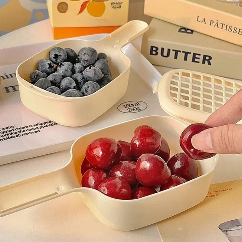 Drainage basket Mini Fruit Cherries Blueberries Household Cleaning basket With handle Vegetable washing Kitchen tools 1pc