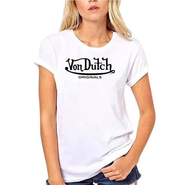 2020Von Dutch originals Logo White T-shirt for Men Size S-3XL 100%Cotton white