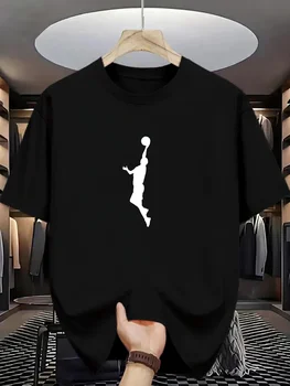 T-shirt sportiva stampata unisex da uomo e da donna, casual, girocollo, a maniche corte