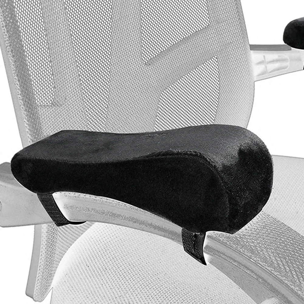 Black Curved Armrest Pads Soft Elbow Pillow for Office Chair