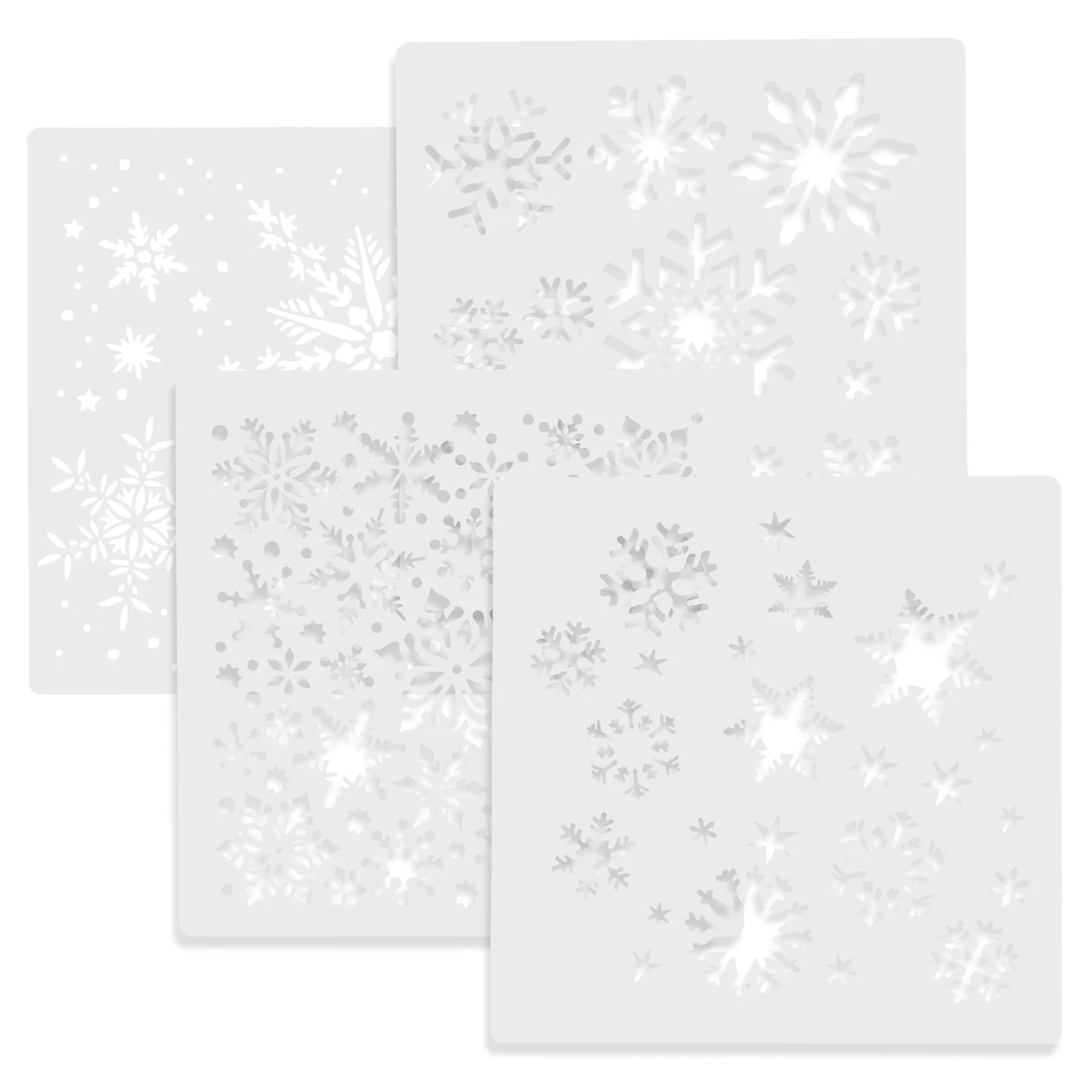4 Pcs Cookie Molds Painting Template Templates Coffee Snowflake Plastic White DIY Child