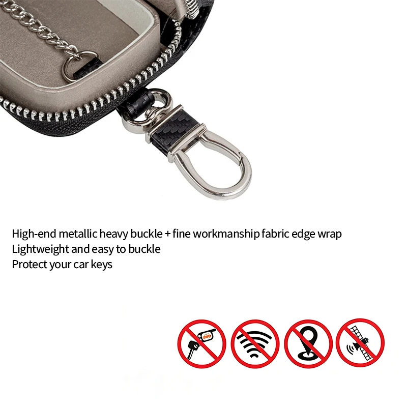Car Key Signal Blocking Anti-Theft Leather Pouch