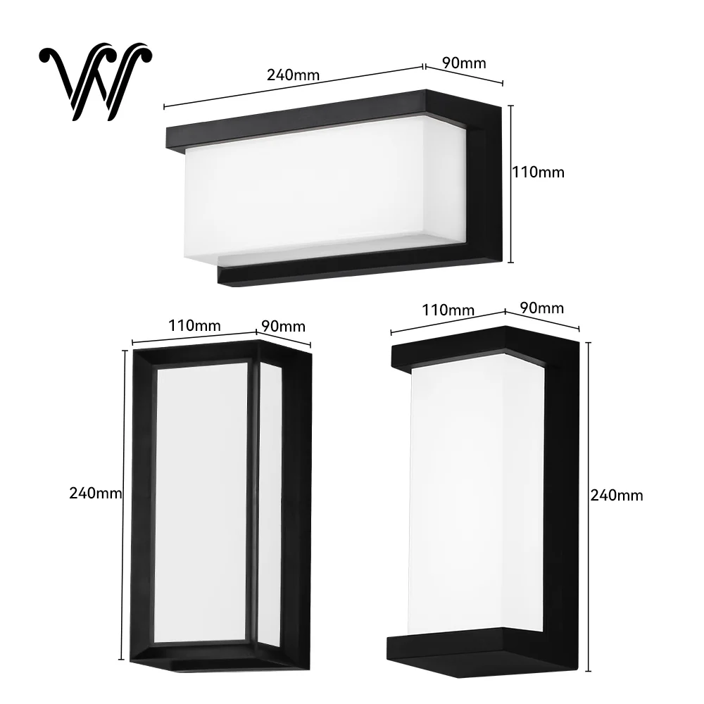 IP65 Waterproof Outdoor 24W AC85-265V LED Wall Lamp Plastic Lamp Body Warm White Porch Light Garden Light