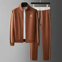 Ensemble veste et pantalon de sport et de loisirs pour hommes, LOGO brodé, marque de fête de rue pour jeunes, mode printemps et automne, 2 pièces 4