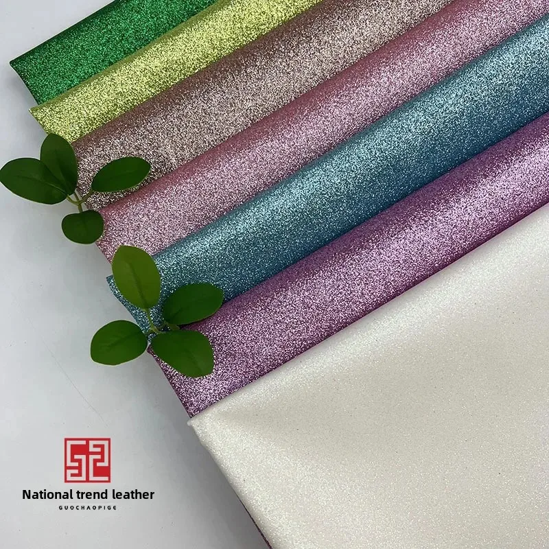 Environmentally Friendly PU Leather Glitter Fabric Non-Shedding Toy Jewelry Stage Shoe Material Easy to Use in Children's Crafts