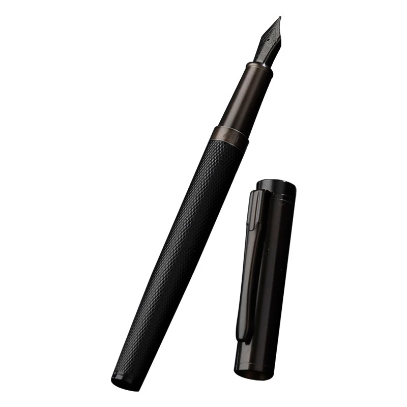 HERO Metal Black Forest Fountain Pen Elegant Design Extra Fine Nib 0.5mm Tree Texture Pen Holder Writing Ink Pen
