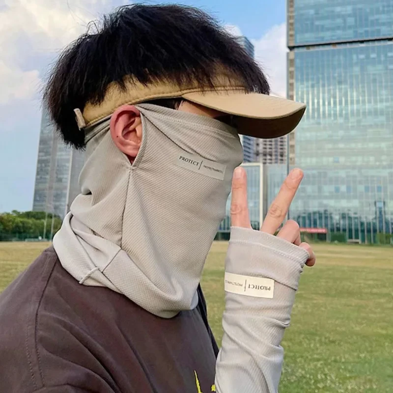 Uv Solar Arm Sleeves Men Cycling Mask Long Sleeve Ice Silk Driving Arm Cover Uv Protection Summer Women Anti-Sunburn Cool Muff