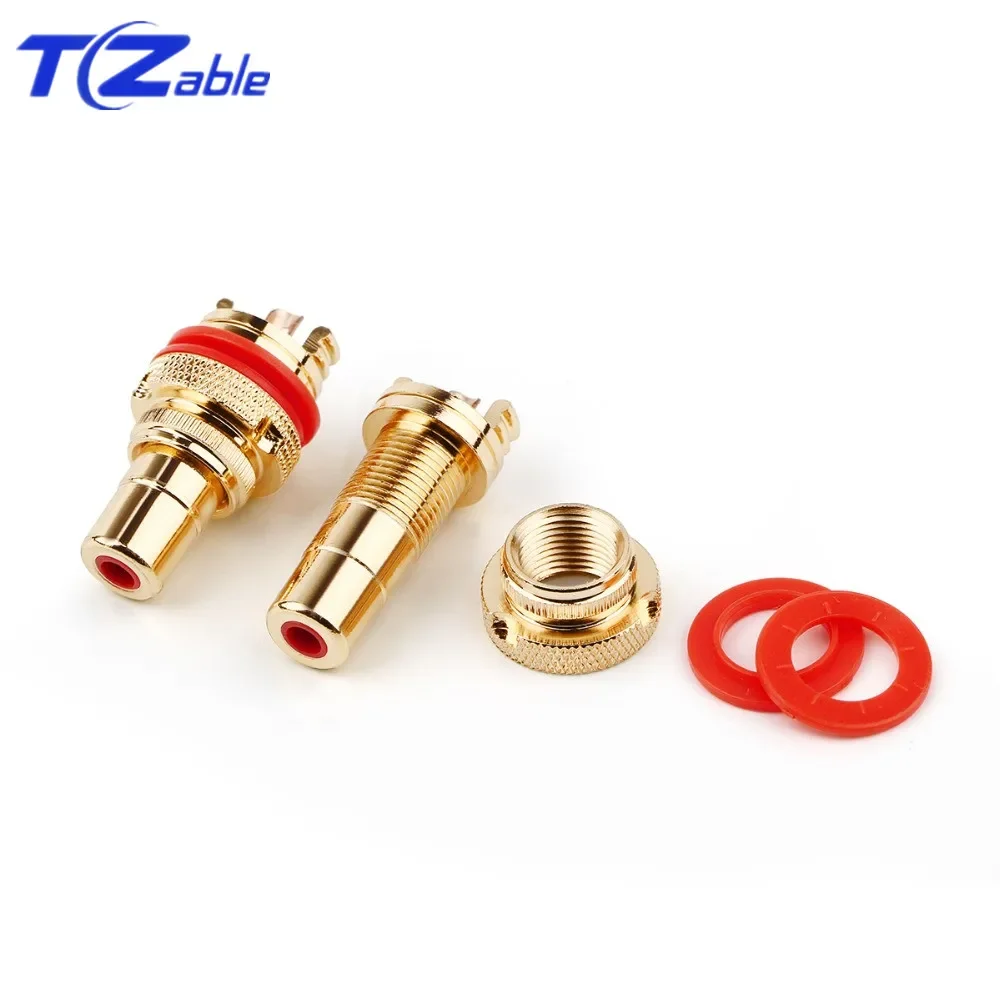 Hifi Plug Connector Rca Audio Connector Vrouwelijke Socket Chassis Voor Cmc Connectors Rhodium Plated Koperen Jack Koper Plug