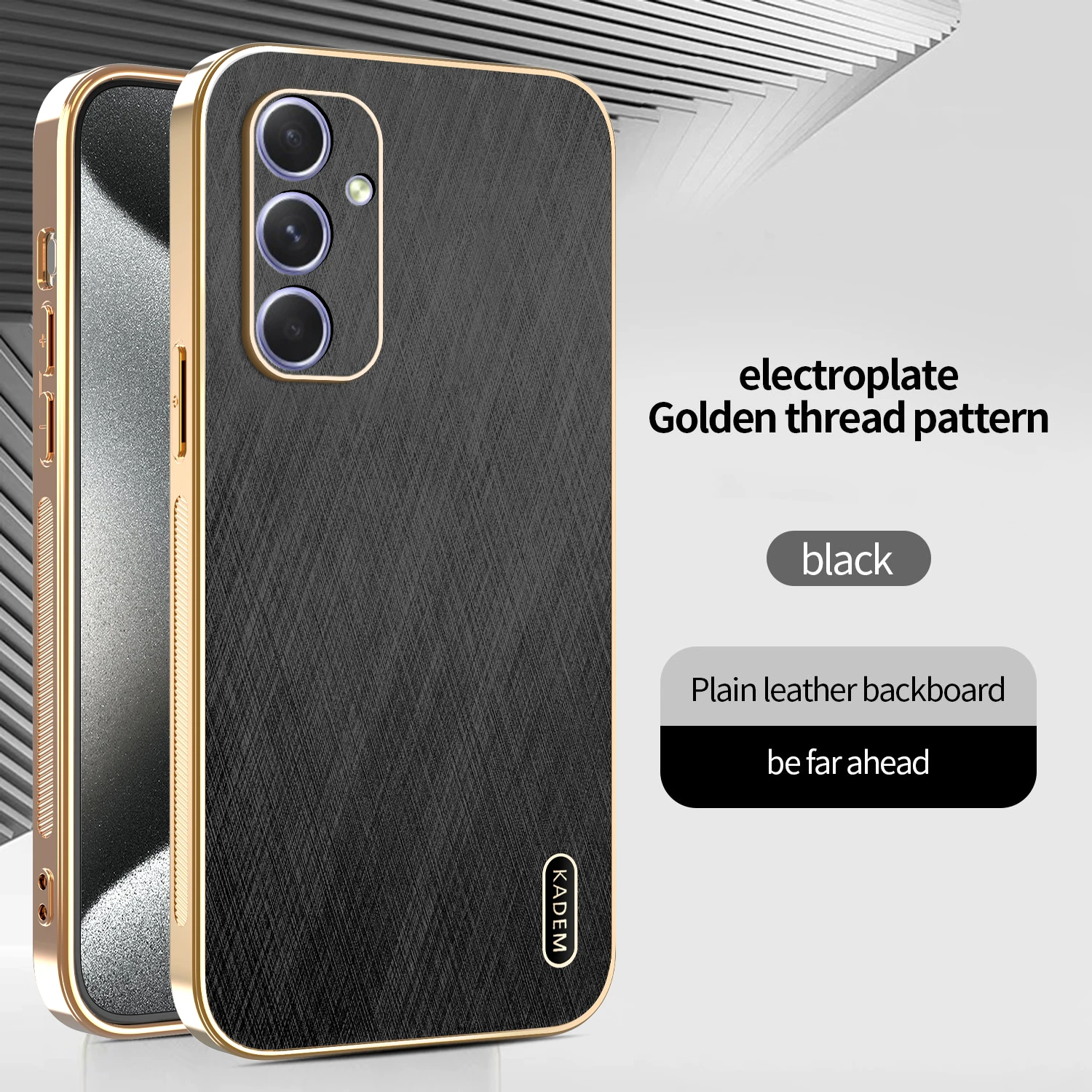 Gold Silk Texture Leather Plating Electroplated Tough Cover