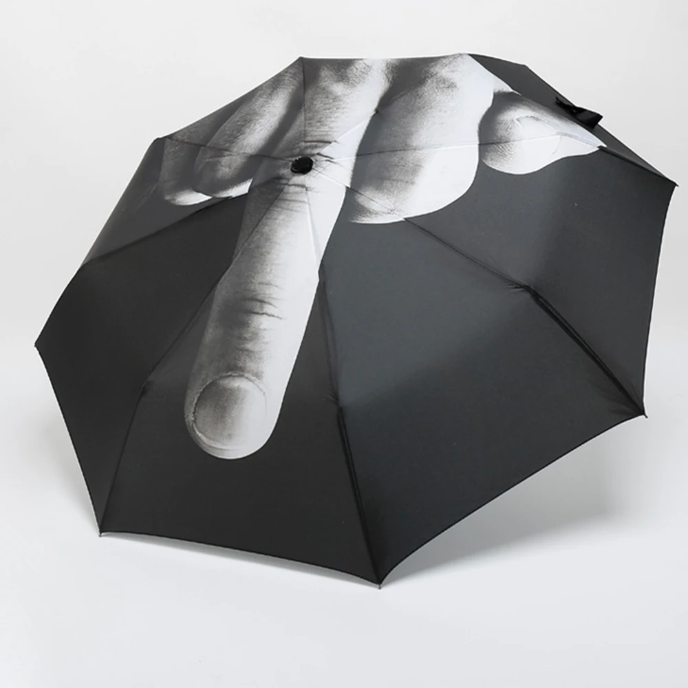 FunnyUmbrellaMiddleFingerUmbrellaCreativeTrifoldStudentsDespiseUmbrellasWomenSun