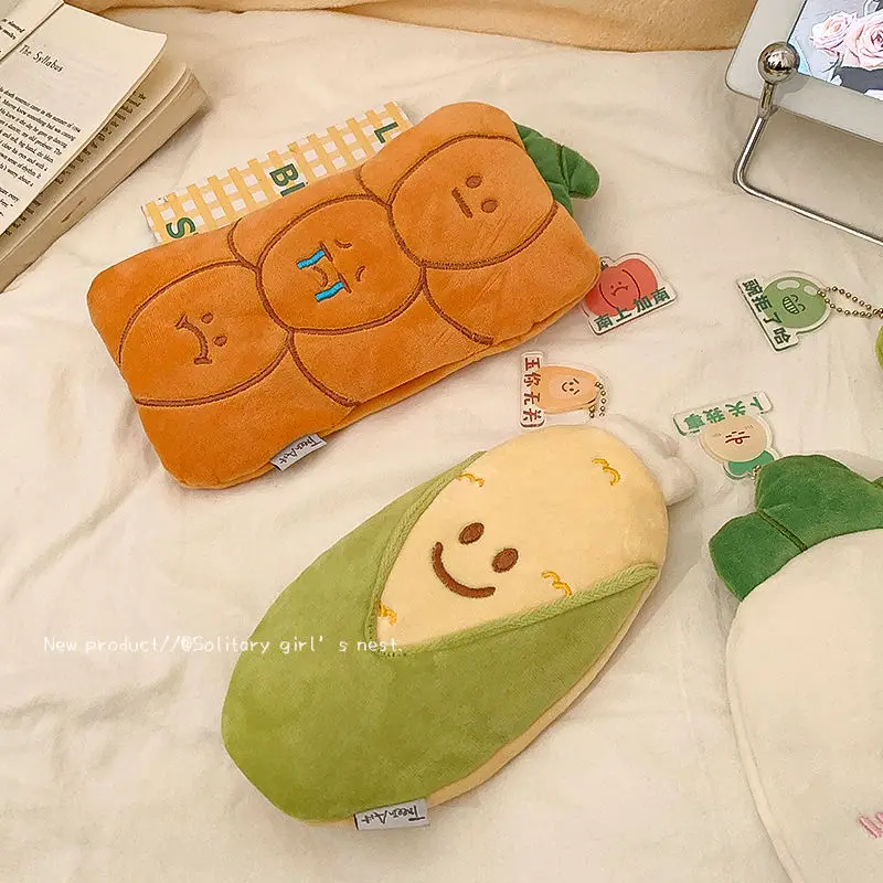 

Милые овощи, тыква, эдамам, редис, плюшевый карандаш, Женская милая сумка для хранения, студенческие канцелярские принадлежности, школьные принадлежности, вернуться в школу