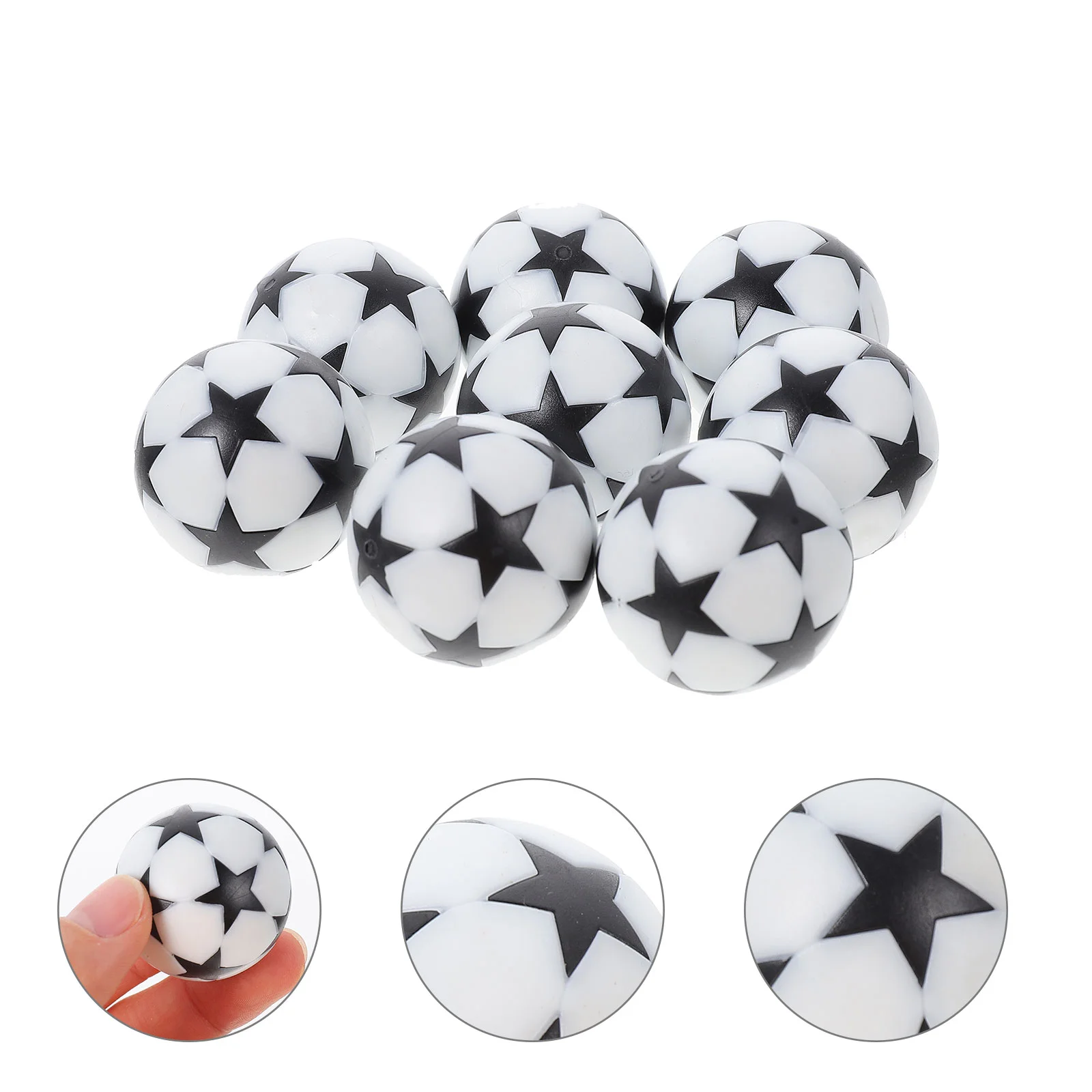 8 Pcs Small Footballs Five Soccer Desk Foosball Machine White Eco-friendly Plastic Accessories Child