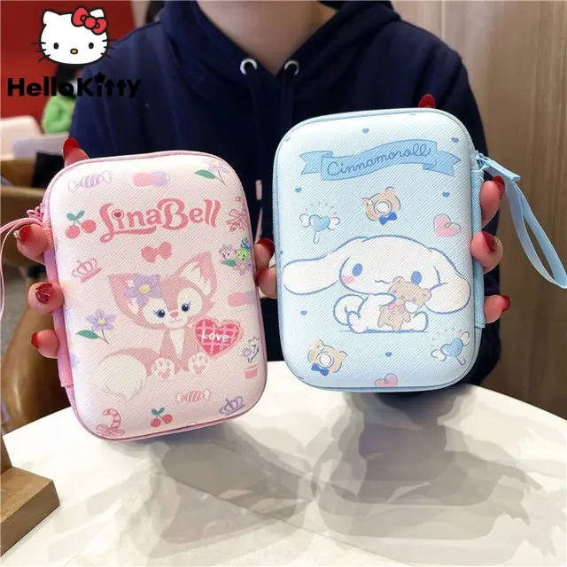 Sanrio Kawaii Töltő Tároló Táska Fejhallgató Adatkábel Hordozható Doboz Dallam Kuromi Cinnamoroll Aranyos Szervező - Image 5