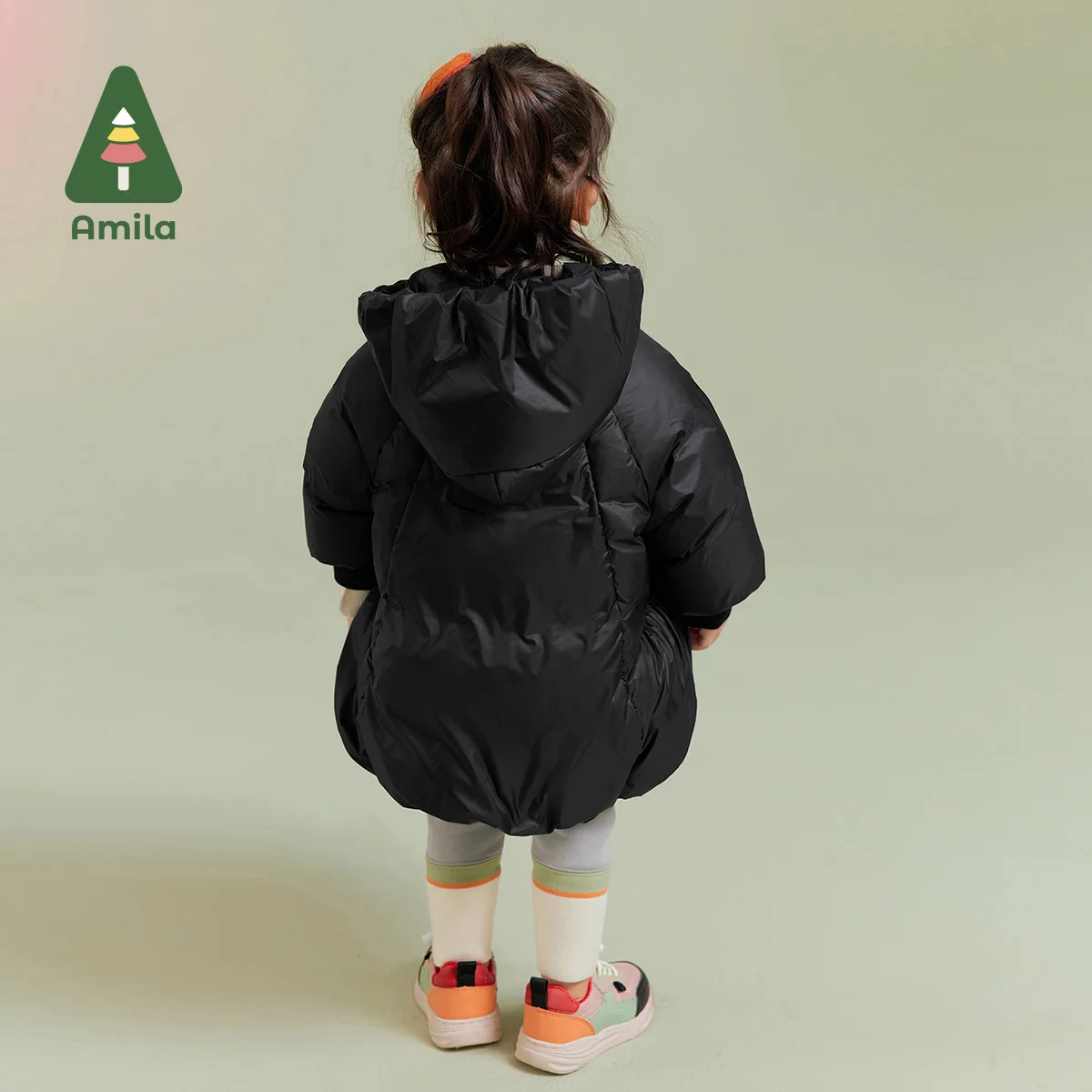Amila Baby Girl Down Jacket Winter New Multicolour Hooded Fleecing Cute Warm Toddler Down Winter Coat Baby Clothing